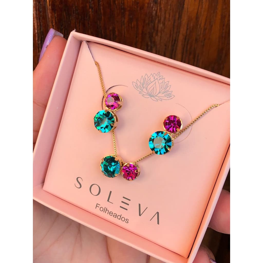 Conjunto De Pedraria Dupla Duas Cores