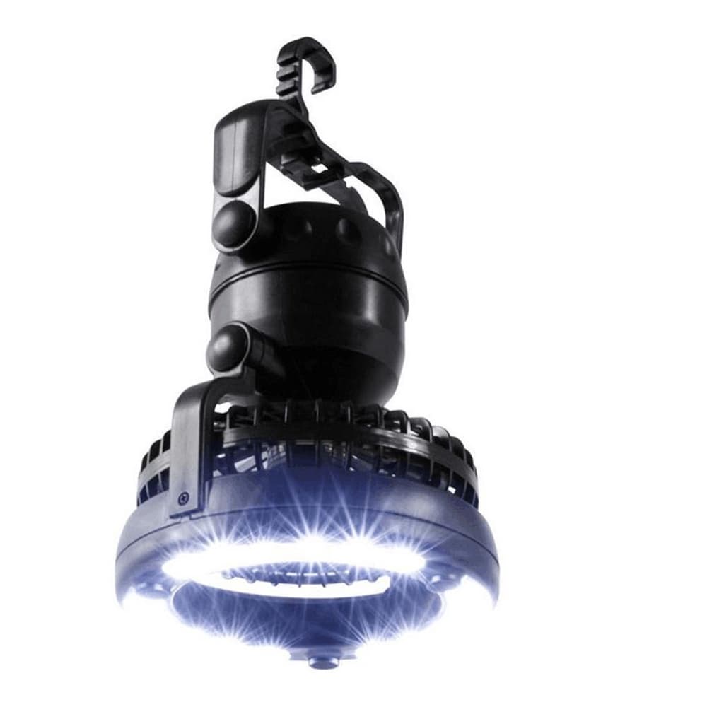 Ventilador Portatil Para acampamento, multiuso com luz led multifuncional leve,facil transporte com suporte gancho