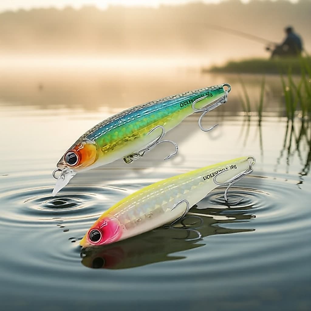 LUREHARBOR Isca Artificial Flutuante Minnow com Onda Sônica, Ideal para Bass e Lúcio