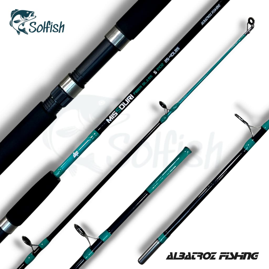 Vara Pesca Para Molinete  Missouri 2,10m 40lbs Albatroz Ação Média Rápida Fibra Vidro Maciça 2 Partes