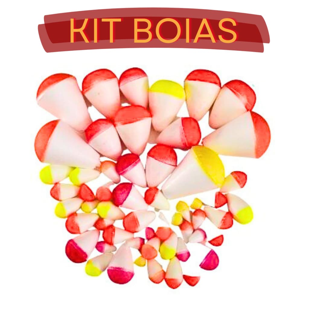 Kit 90 Boias Isopor de Pesca Vários Tamanhos Boia Arremesso Lambari Pescaria Pesqueiro Tilápia Piau