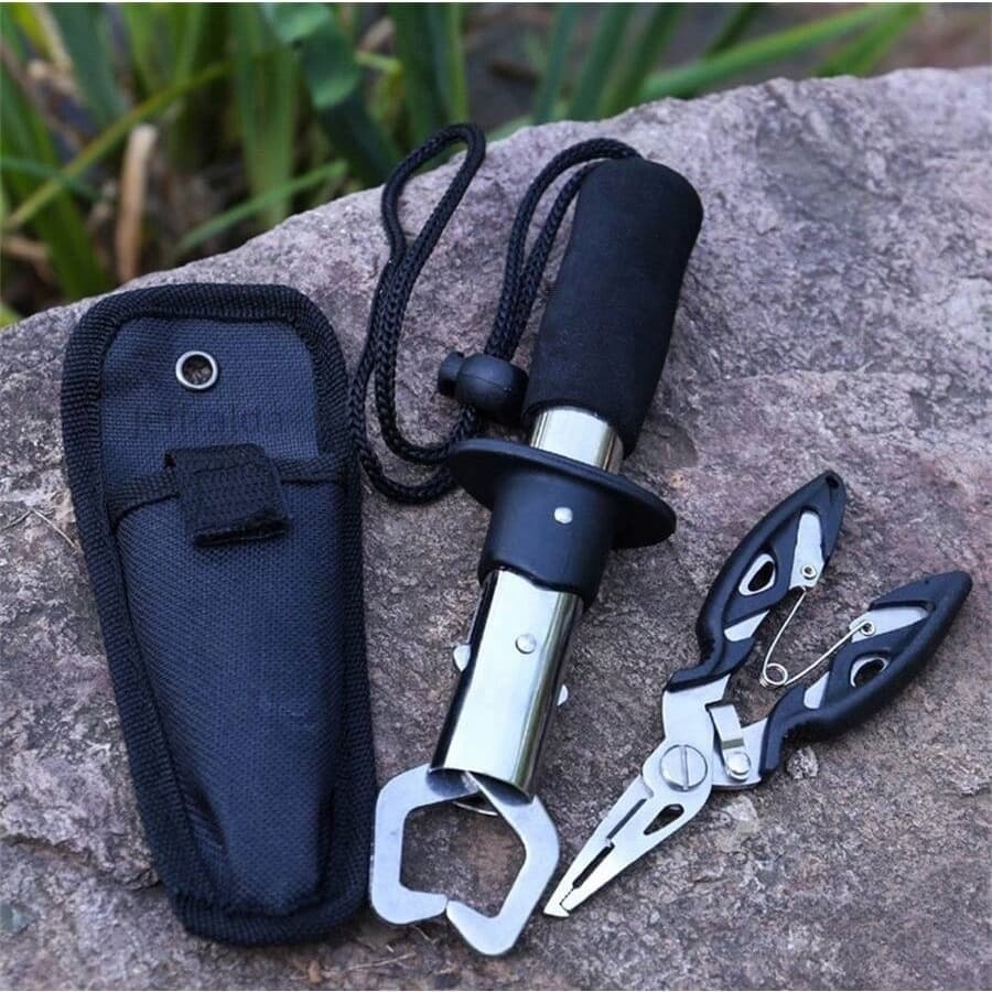 Kit 3Pcs Alicate De Pesca E  Ferramentas Multifuncionais Para Os Lábios De Peixe