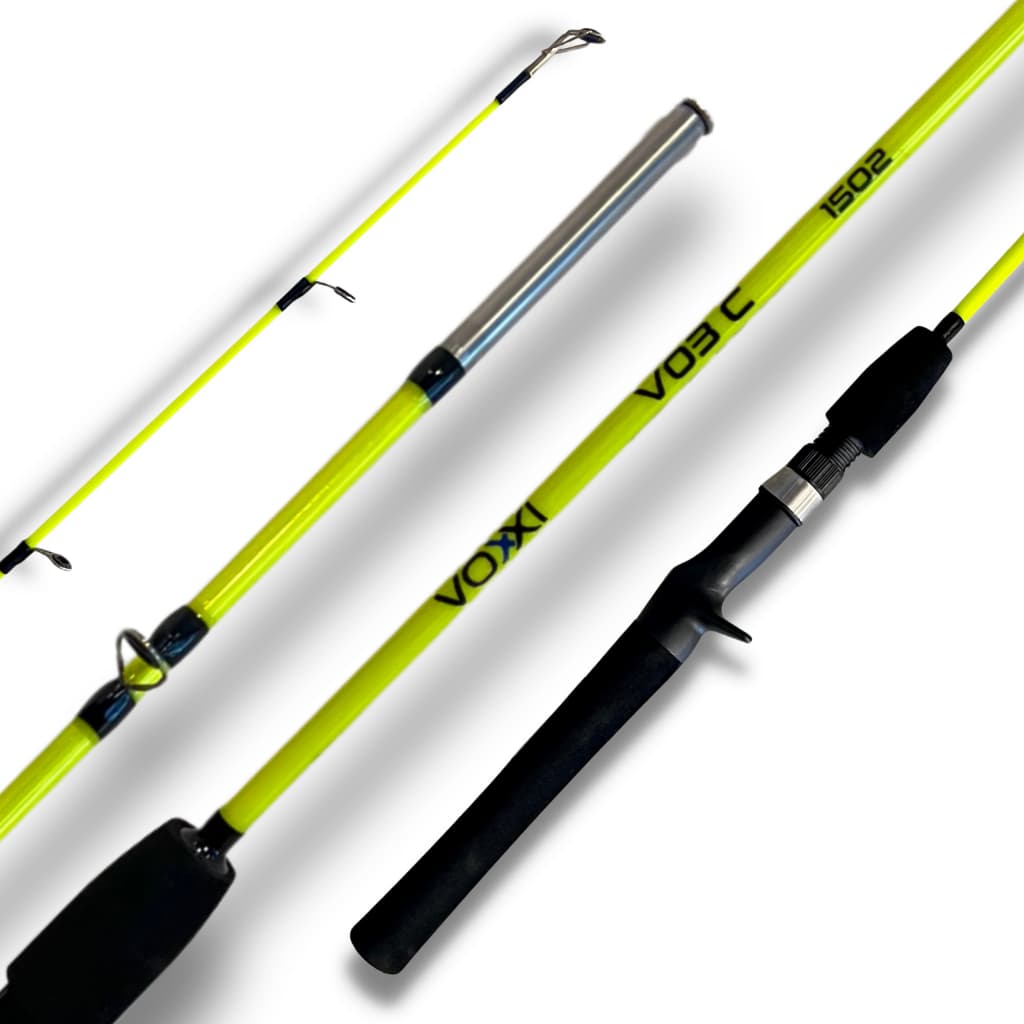 Vara de Pesca Carretilha V03 1,50m 17lbs Fibra Vidro Maciça Voxxi Saint 2 Partes