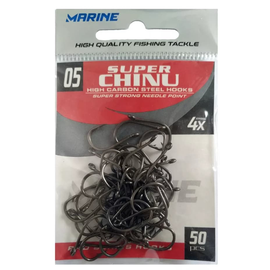Anzol Marine Sports Super Chinu 4x Black - Tamanho 05 PCS 50