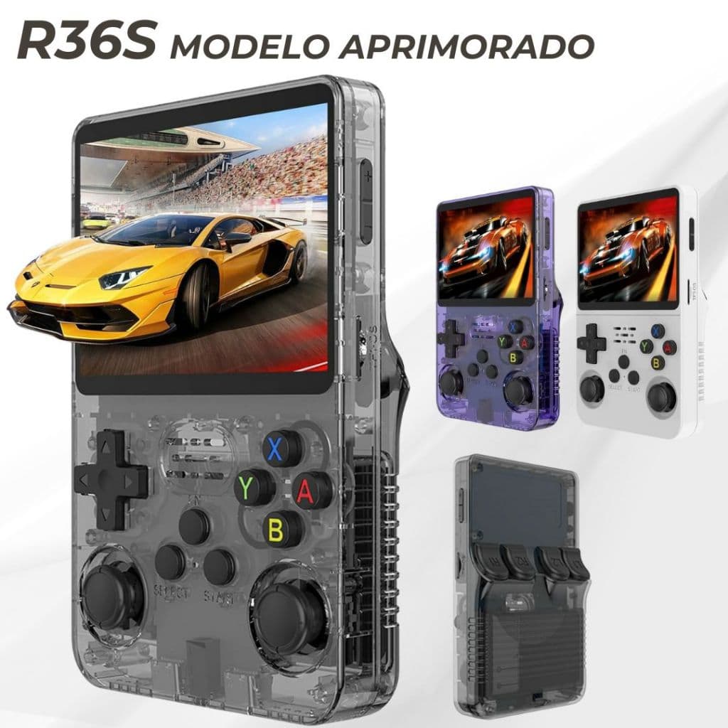 R36S Portátil • Tela IPS 3,5” • 64GB - Roxo