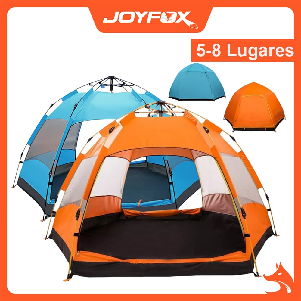 Barraca Camping Impermeavel 3000mm 5-8 Lugares Grande Ventilacao 270270155cm JOYFOX