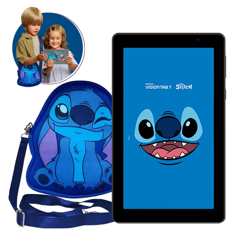 Tablet Vision TAB  7 Stitch + Capa e Bolsa - Octa-Core 3GB RAM 64GB Android 14 Go Wi-Fi IPS Positivo