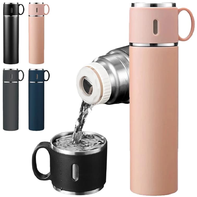 Garrafa Térmica Inox Com Copo 500ml Duas Xicaras