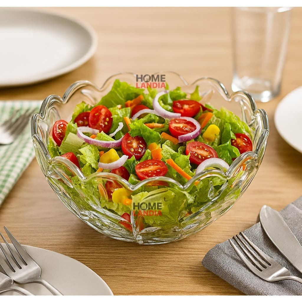 Bowl Centro de Mesa em Vidro Ideal para Sobremesas, Saladas  ou Frutas - Dumiat