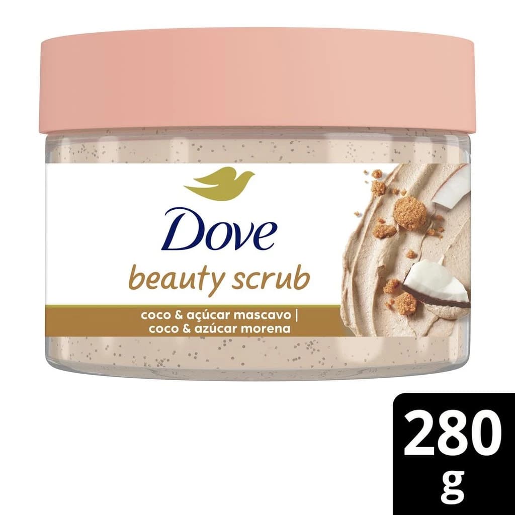 Sabonete Esfoliante Coco & Açúcar  Mascavo Dove Beauty Scrub  Pote 280g