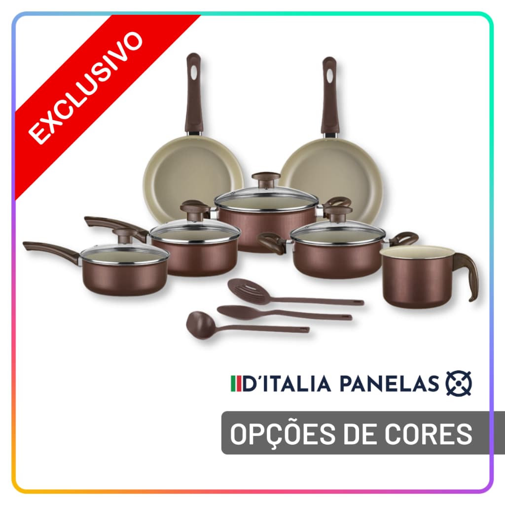 Jogo  de Panelas Antiaderente 10 Peças com Utensílios e Frigideiras para Cozinha Completa