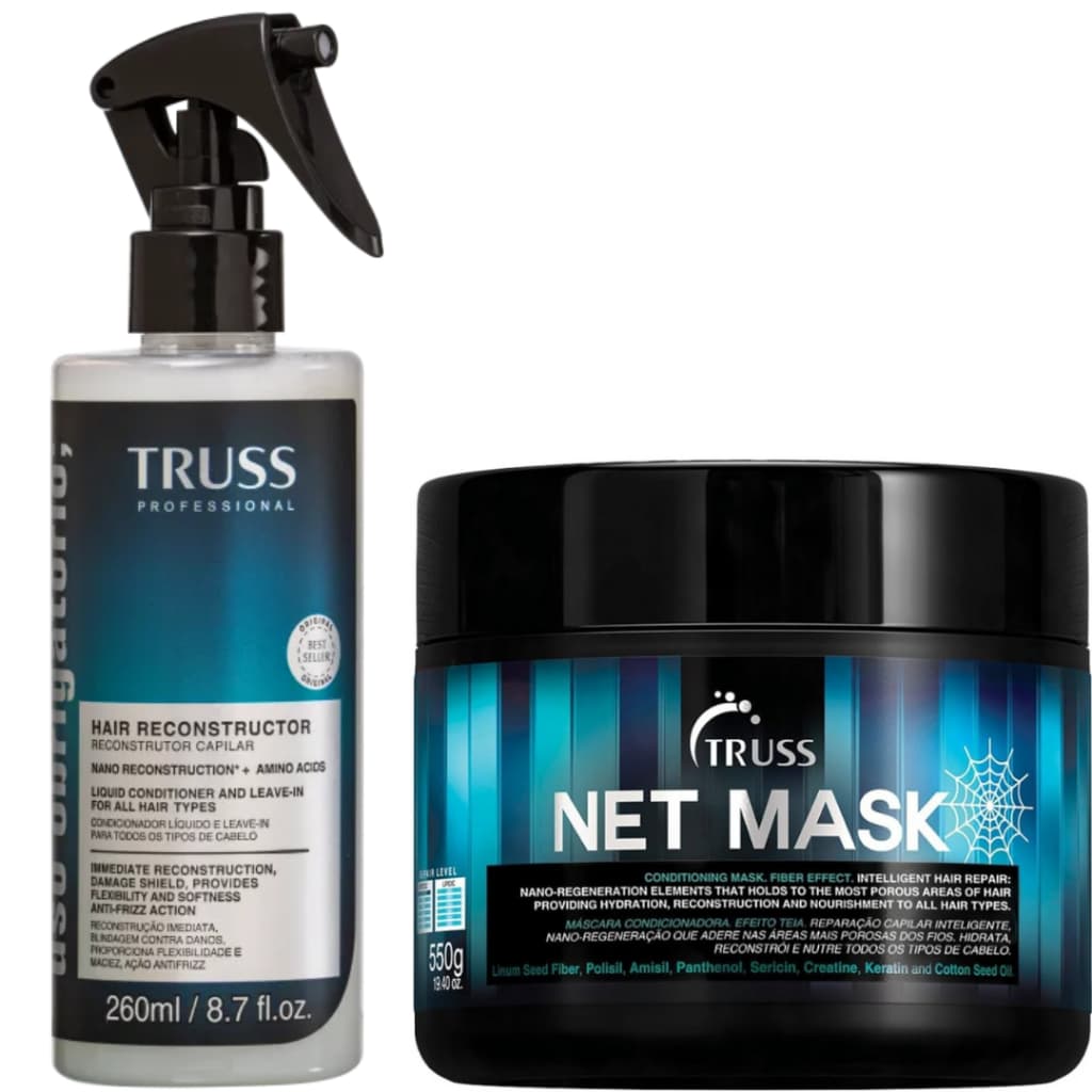 Truss Kit Uso Obrigatório Reconstrutor 260ml e Net  Mask 550g