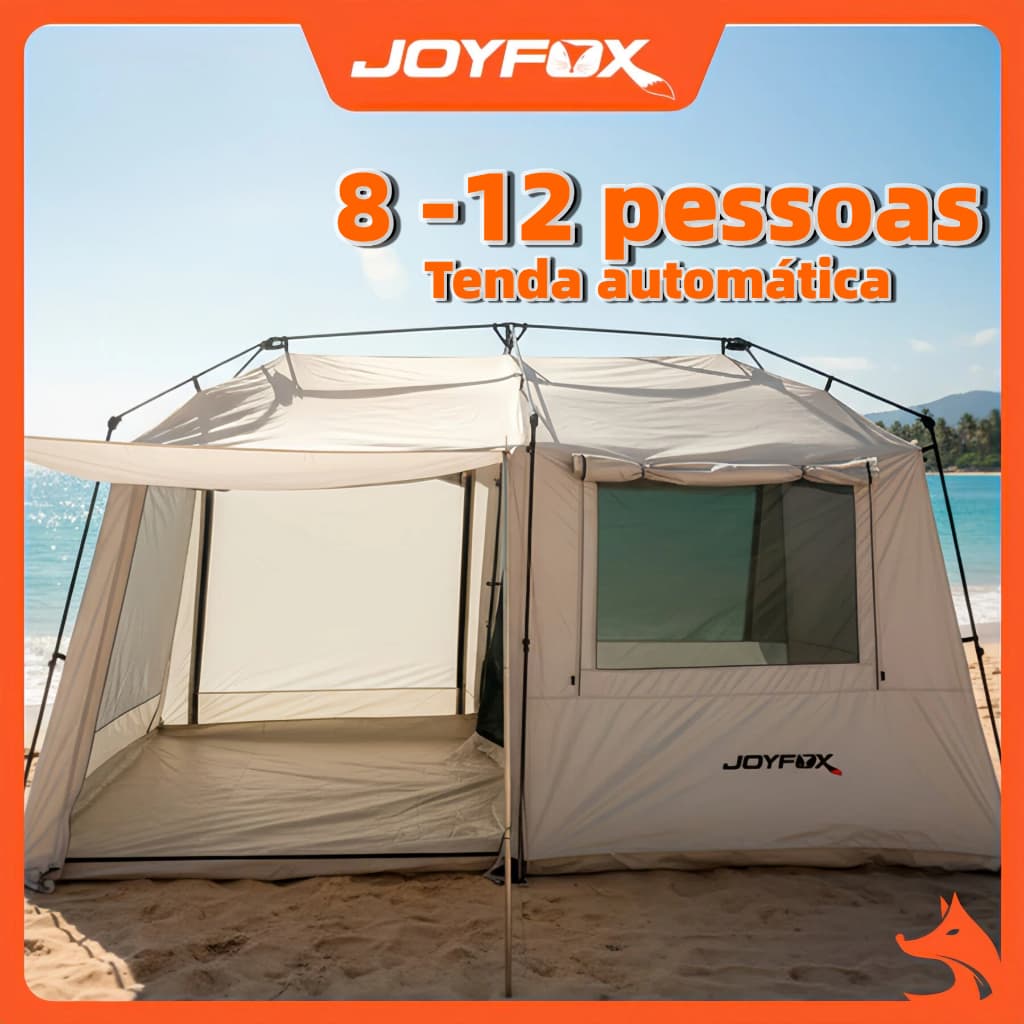 JOYFOX Barraca Camping Acampamento 8-12 Pessoas Montagem automática da tenda 380260200cm