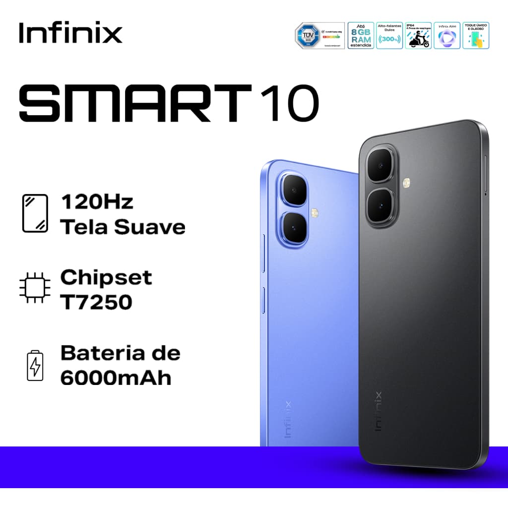 Infinix Smart 10 e Lançamento Smart 20 4G  64GB RAM,  Bateria 5200MAH, Versão global, Lacrado