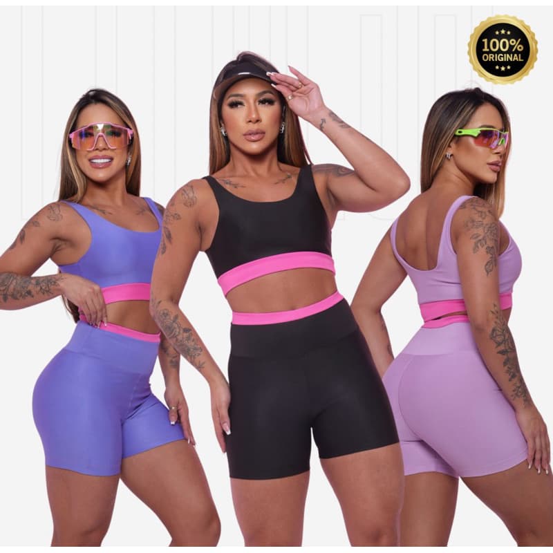 Conjunto Fitness Short Zero Transparência Suplex Premium