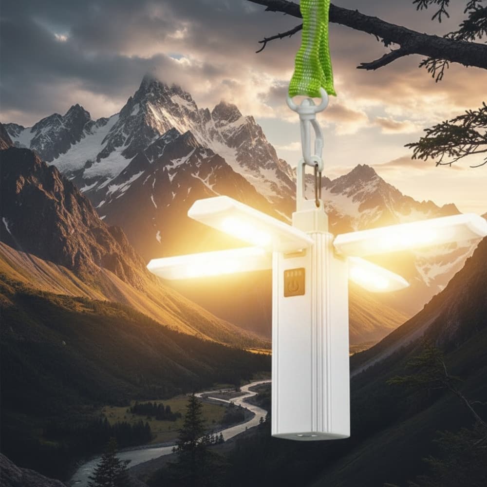 Lampada Led Luminária Multifuncional Dóbravel Acampamento Caminhada Com Gancho