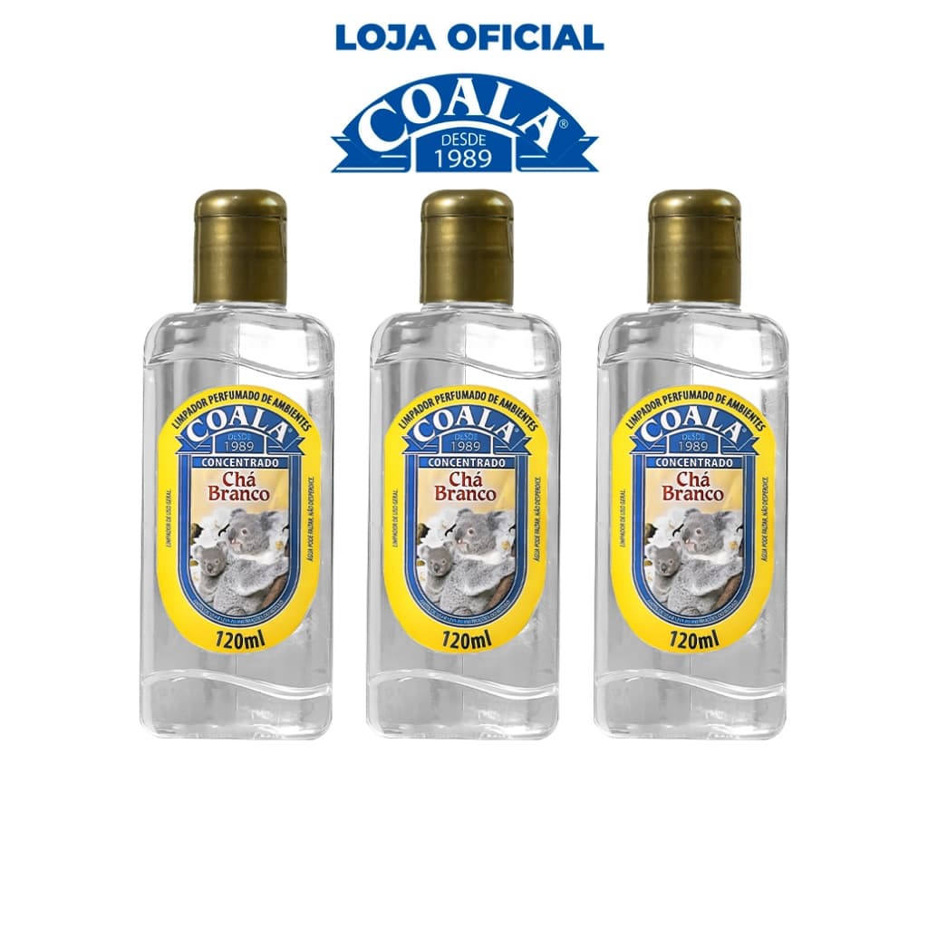Combo 3 Limpadores Coala Chá Branco 120 ml
