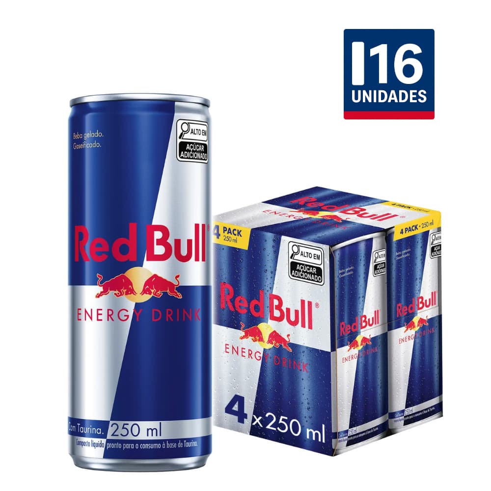 Kit com 16 Energético Red Bull 250ml
