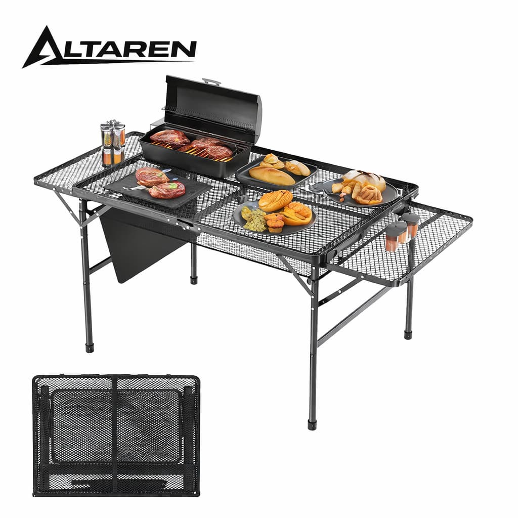 publi | Mesa Dobrável Alumínio 90x60cm Vira Maleta Com Alça Portátil Preto
