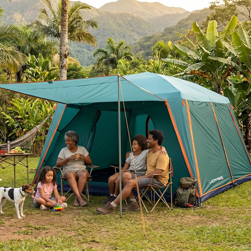 Barraca Camping Acampamento4-8 Pessoas Impermeavel 4000mm Joyfox Barraca Familiar Grande320210180CM