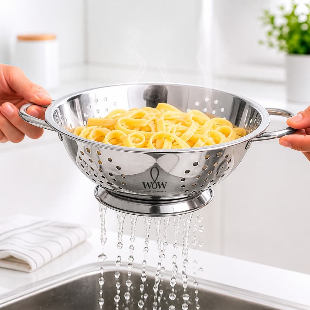Escorredor De Macarrão ​Inox Lavador De Arroz