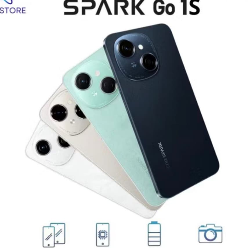 Tecno Spark Go 1S 4G 6,67 5000mAh 90HZ IP54 smartphone Novo e original Versão Global - 64Gb