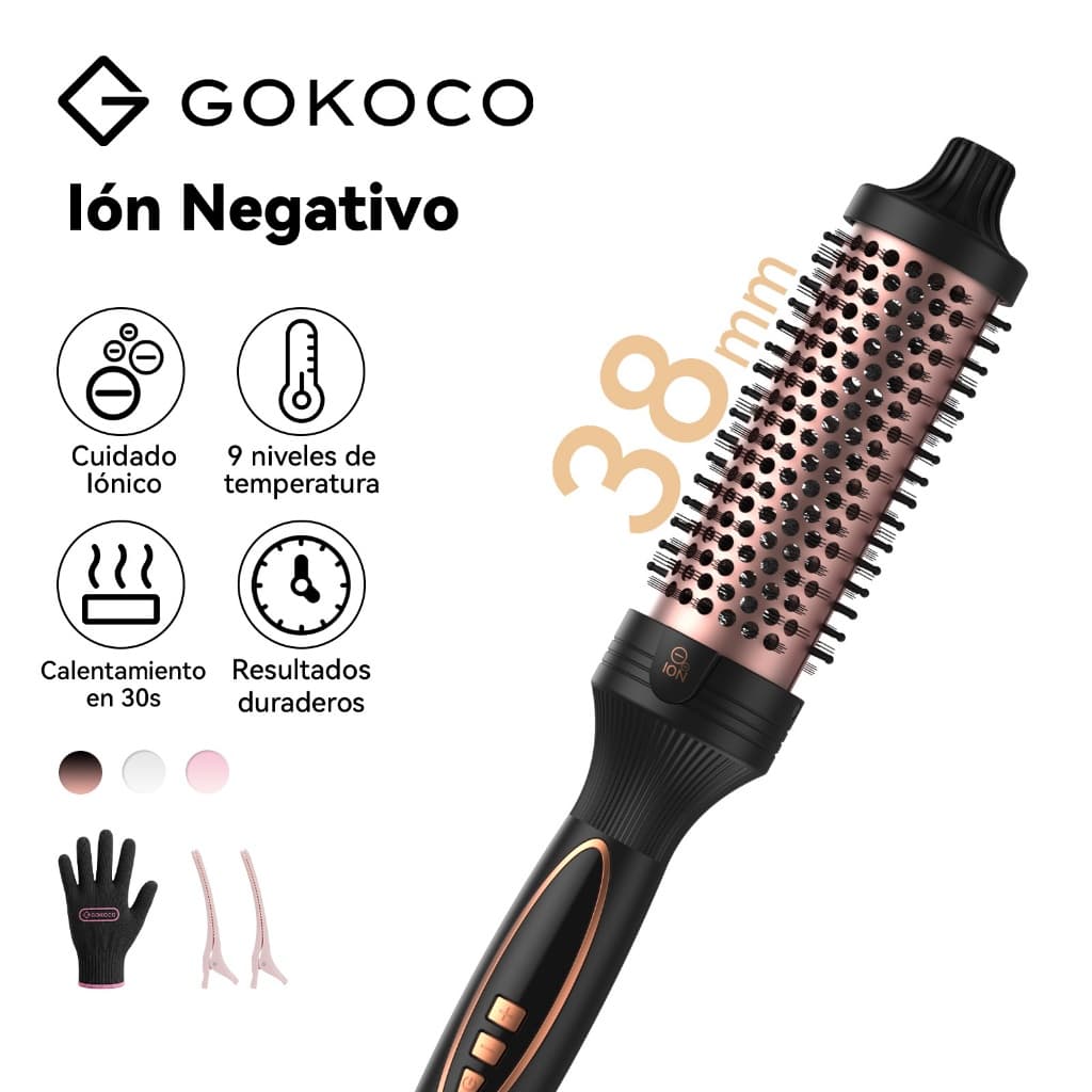 GOKOCO Modelador De Cabelo Portáti íons Negativos 9 Níveis De Temperatura Aquecimento Rápido 30s  Para Cabelos Cacheado