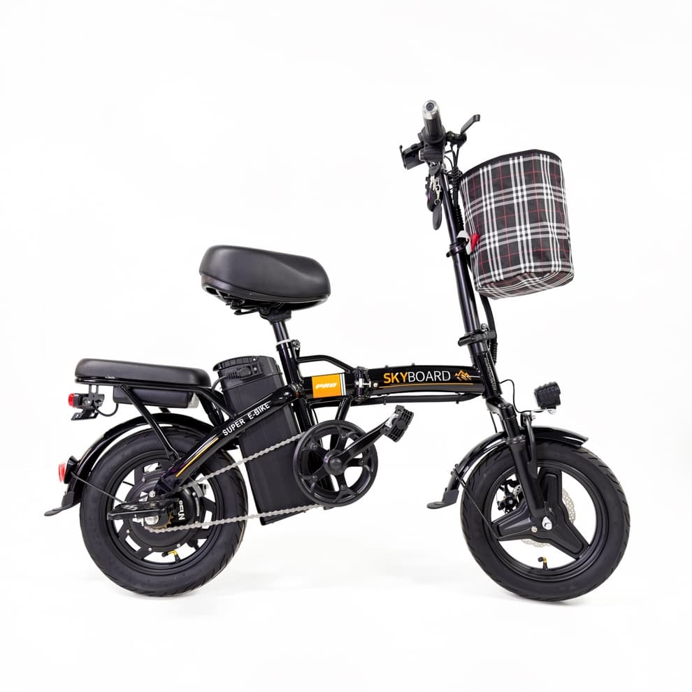 Atualizado SKYBOARD Bicicleta Elétrica Dobrável Bivolt 48V15Ah 350W autonomia 40-45km farol LED suporte de celular