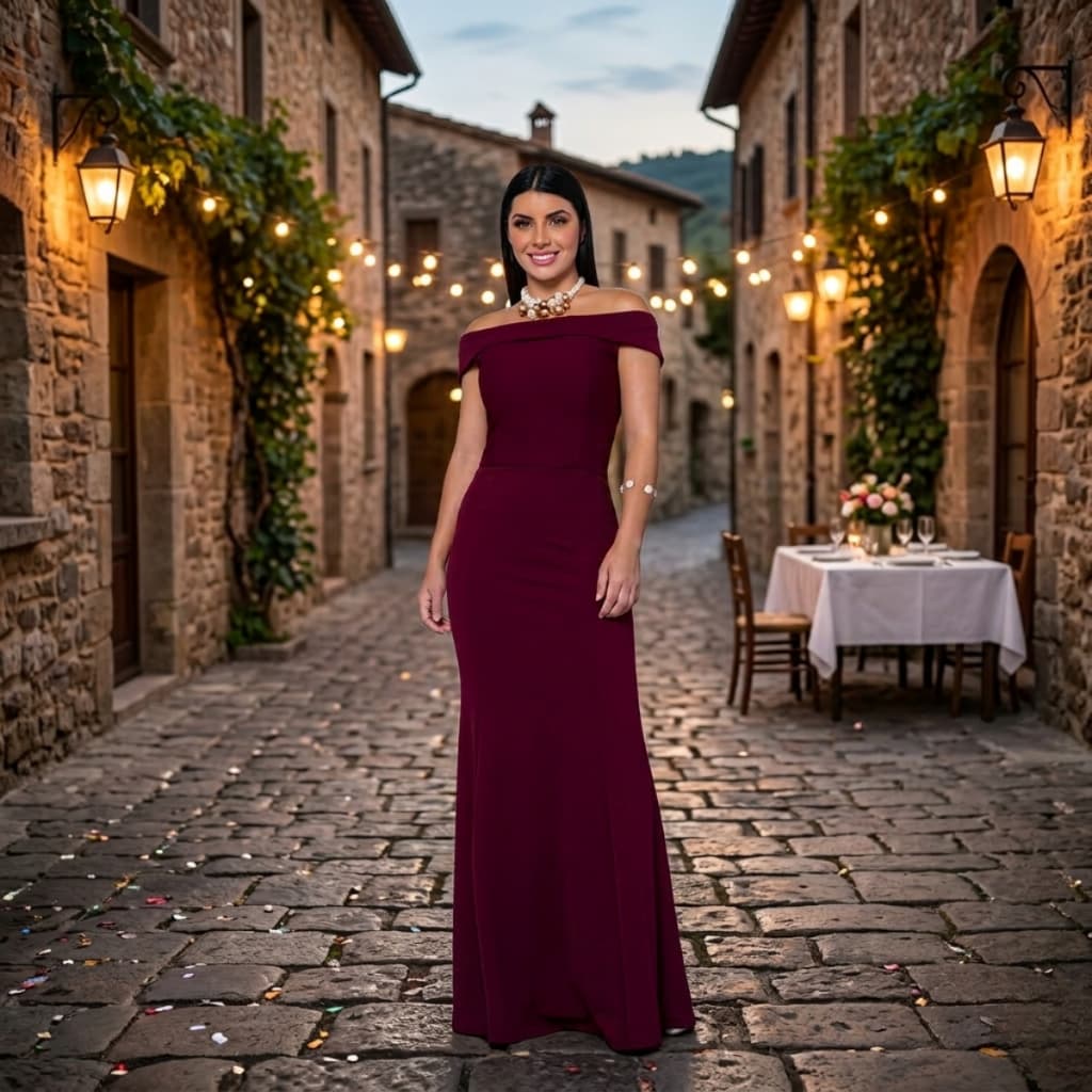 Vestido Longo de Festa Ombro a ombro Barato madrinha casamento formatura aniversario convidada