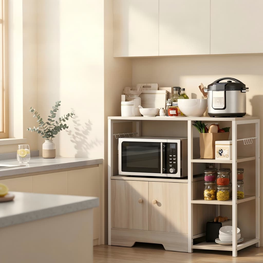 Organizador Armário Cozinha  Multiuso,90×30×81 cm,Estante Organizador Reforçado de 3 Andares,Prateleira Cozinha