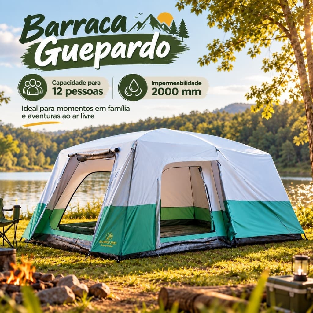 Barraca Family Titan 12 Pessoas Nautika 2000mm com Mosquiteiro 2 Portas