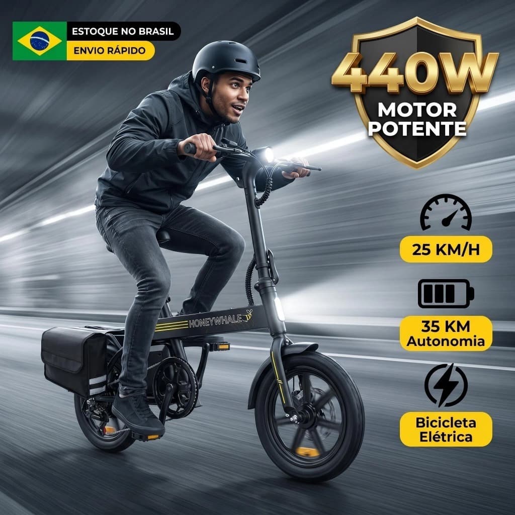 HONEYWHALE B20 Bicicleta EletricaAdulto, 440W-35KM-25KM/H-120KG, Bike-Autonomia-Velocidade
