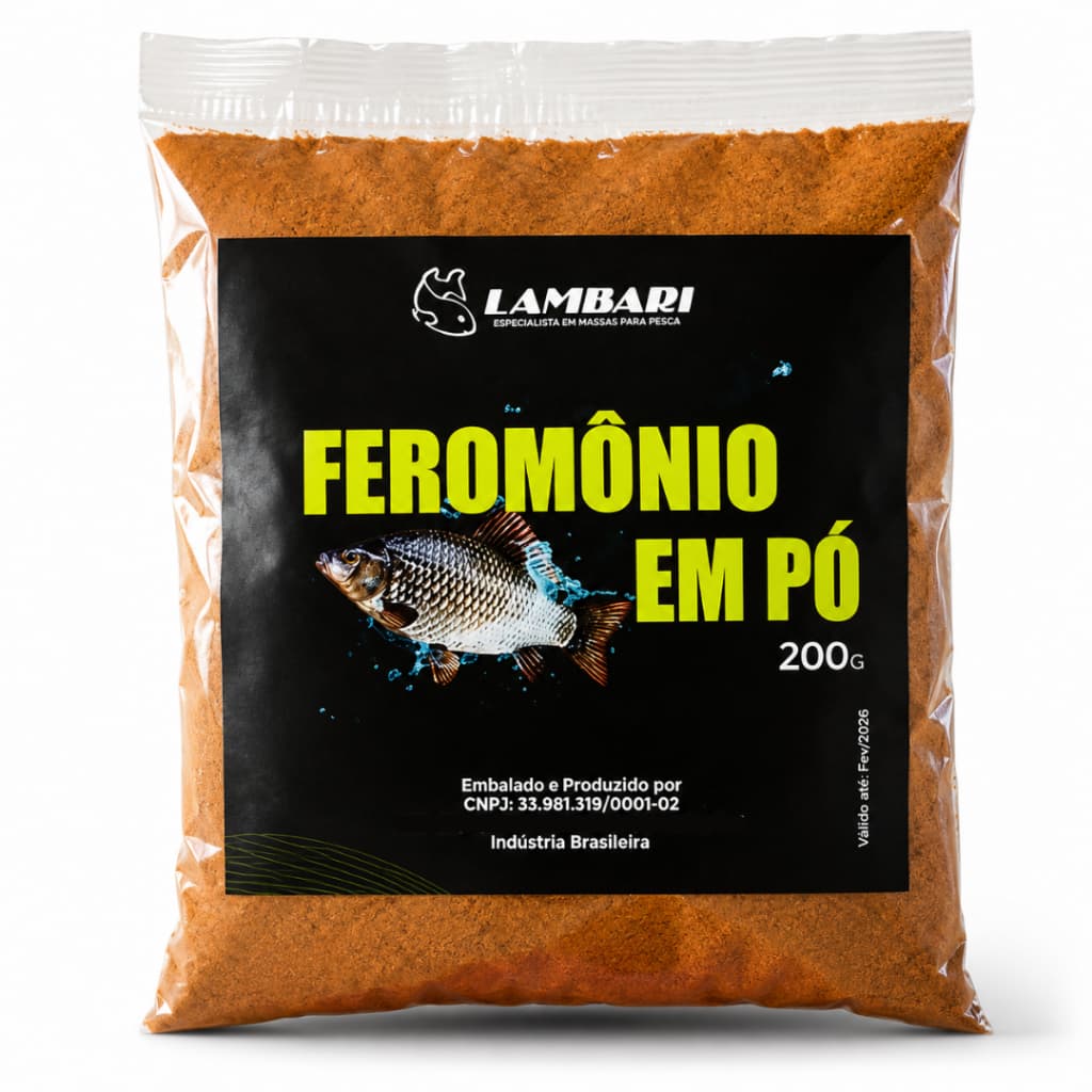 Feromônio em Pó para Pesca 200g Atrativo para Peixes Tilápia Pacu Tambaqui