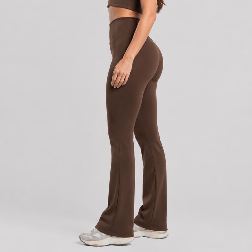 Calça Bailarina Legging Flare Reta / Cintura Alta