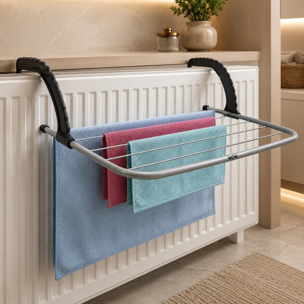 Varal Portátil Para Apartamento Secador De Roupas Prático e Retrátil Para Janela  e Parede