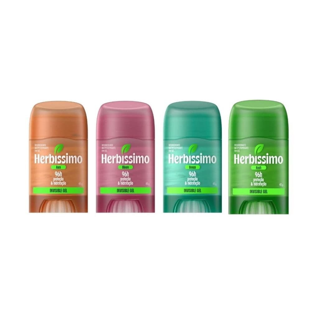 Kit Desodorante Antitranspirante  Herbíssimo Invisible Gel Fragrâncias Variadas (4 unidades