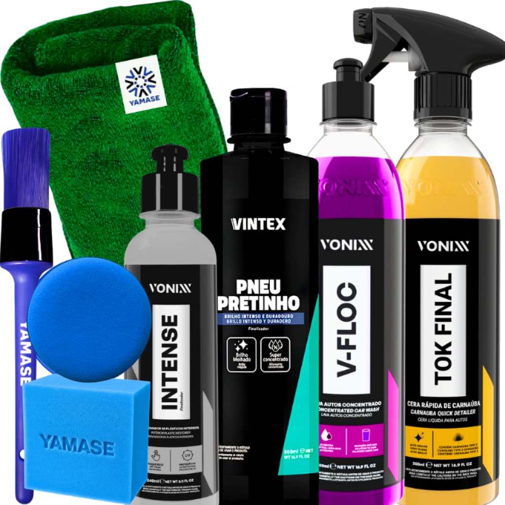 Kit Shampoo V-Floc V-Mol Cera Tok Final e Intense Pretinho Vintex