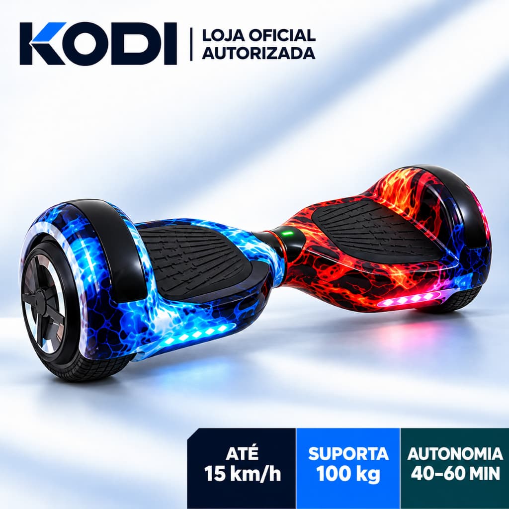 Hoverboard LED Skate Eletrico Exclusivo 6,5 Polg Vem com e Bluetooth caixa de som