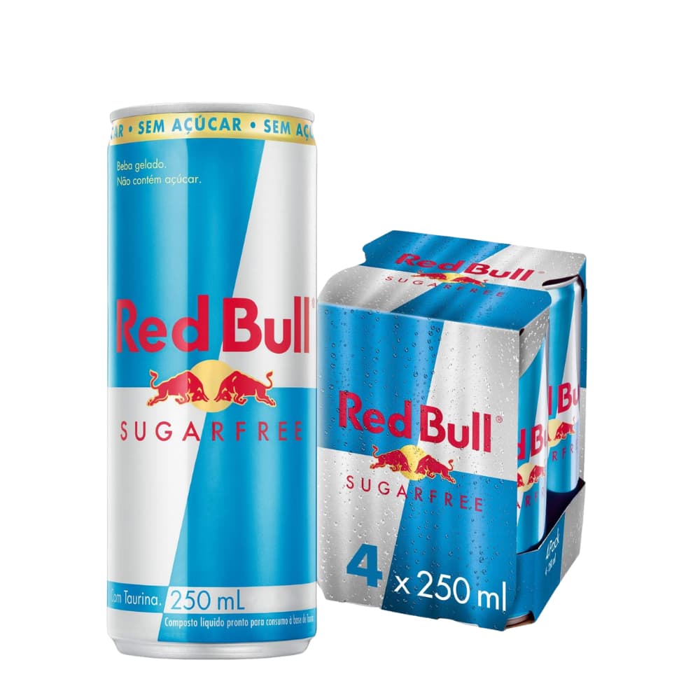 Kit com 4 Energético Redbull Sugar Free 250 ML