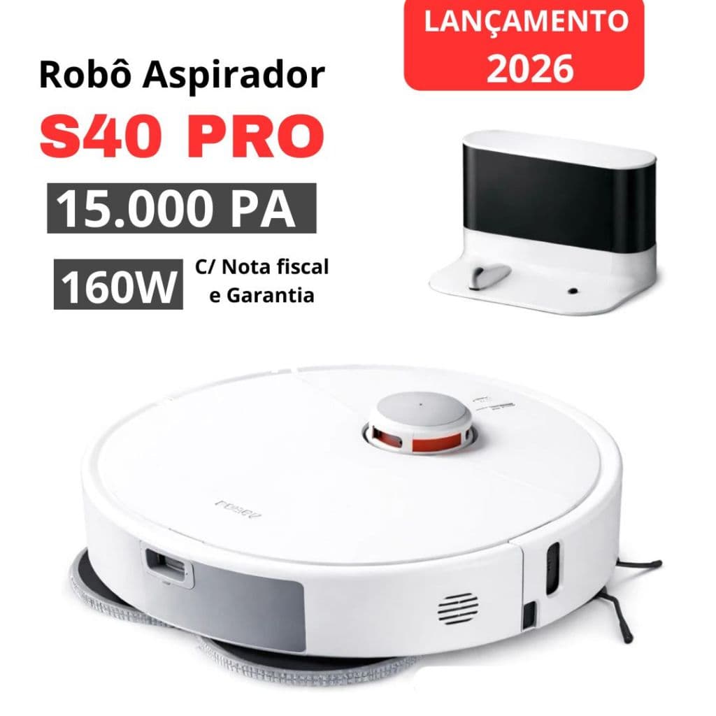 Robô Aspirador S40 Pro 15.000Pa Aspira e Passa Pano