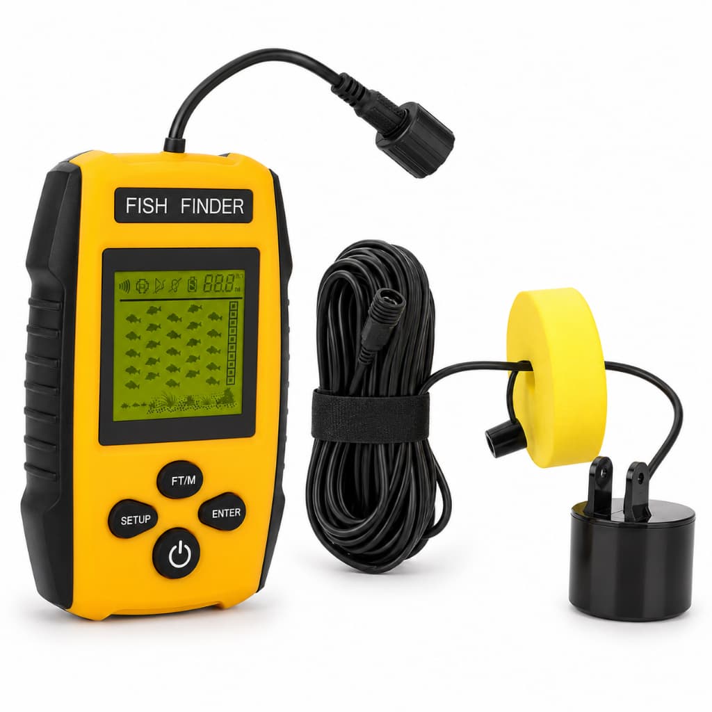 Localizador de Peixes Portátil com Sonar e Tela LCD, Sensor de Alta Precisão para Pesca Profissional