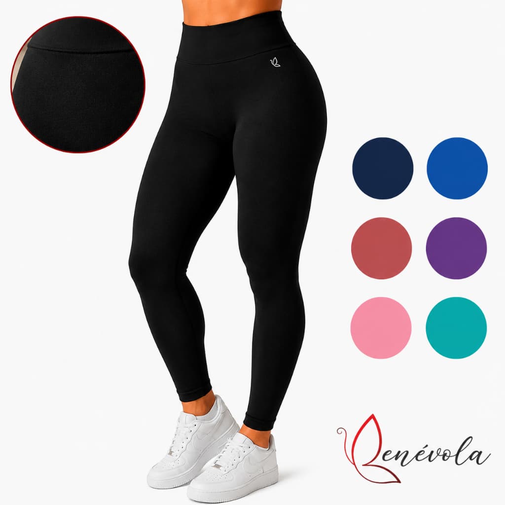 Calça Legging Benévola Feminina Poliamida Sem Costura  Grossa Cintura Alta Sem Transparência Fitness