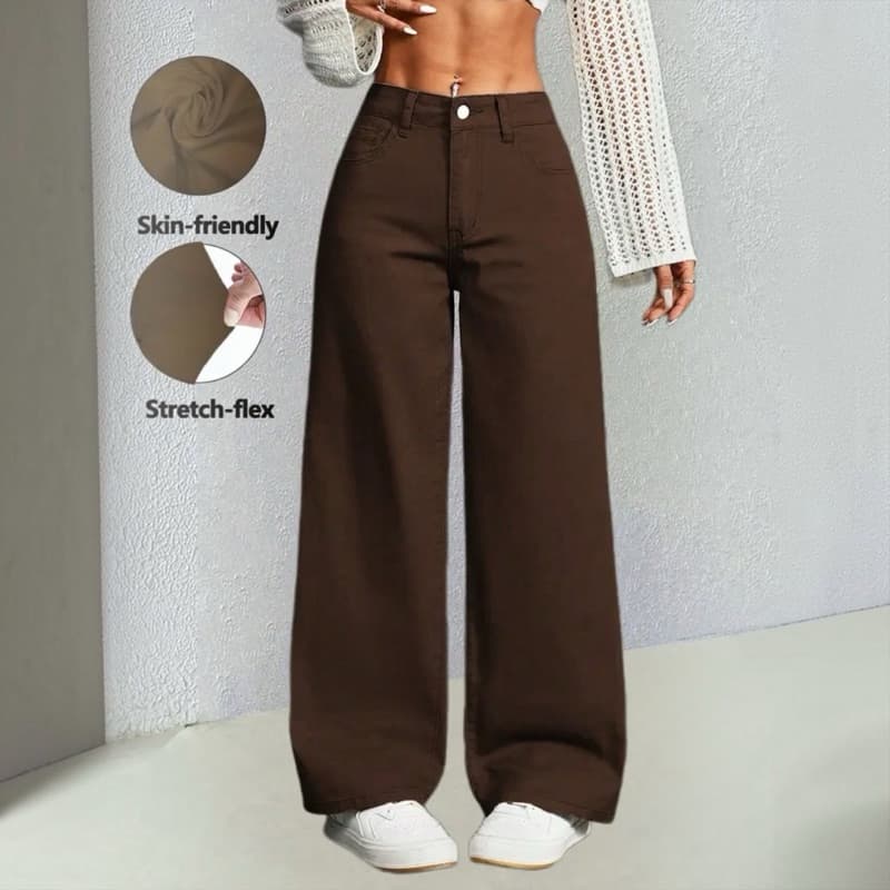 calça jeans wide leg feminina tecnologia empina bumbum e cintura alta de melhor qualidade super tendência