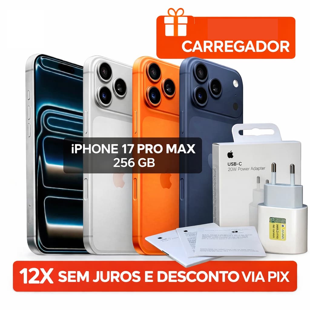 iPhone 17  Pro Max 256GB  • Novo • Original + Carregador - 1 Ano de Garantia