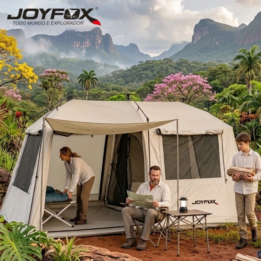 JOYFOX Barraca Camping Acampamento 8-12 Pessoas Montagem automática da tenda 380260200cm