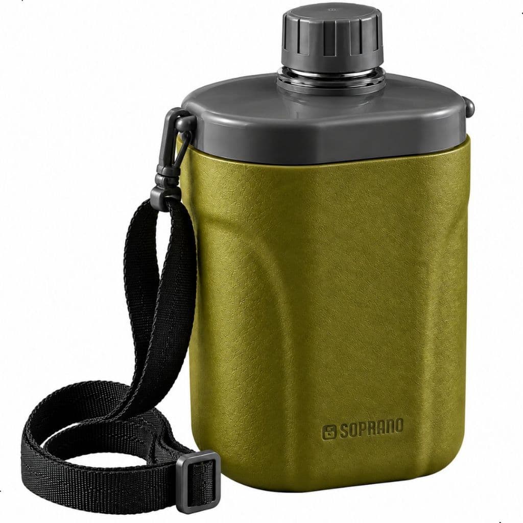 Cantil Térmico 1 Litro Esportivo Verde Conservação Resistente Soprano Camping Pesca Trilha