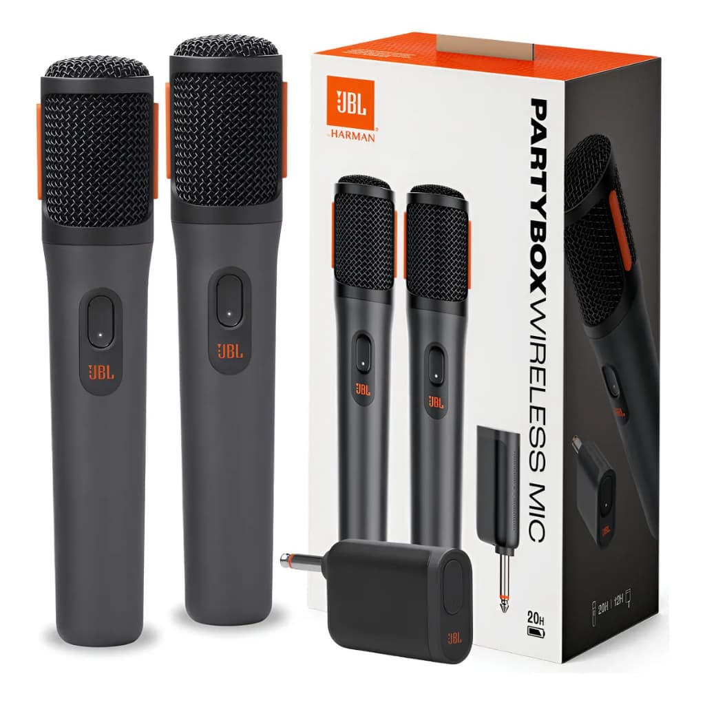 Microfone S/Fio Duplo Jbl PBWIRELESSMICBLK Cardioide Pto