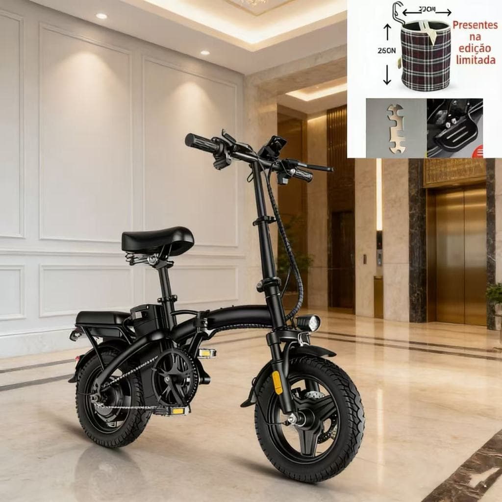 Bicicleta Elétrica NUDA Dobrável – Design Moderno e Prática para o Dia a Dia