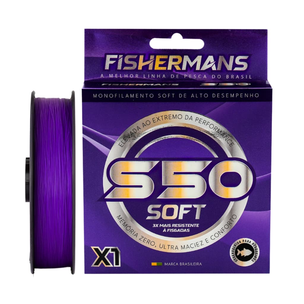 Linha De Pesca Fishermans S50 X1 Soft Baixa Memória 300m - Original