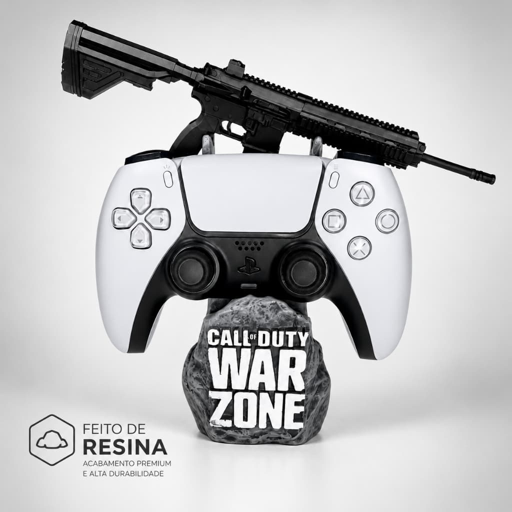 Suporte Para Controle PS5 PS4 Xbox Base Setup Decoração Gamer Call Of Duty 3D War zone + Rifle
